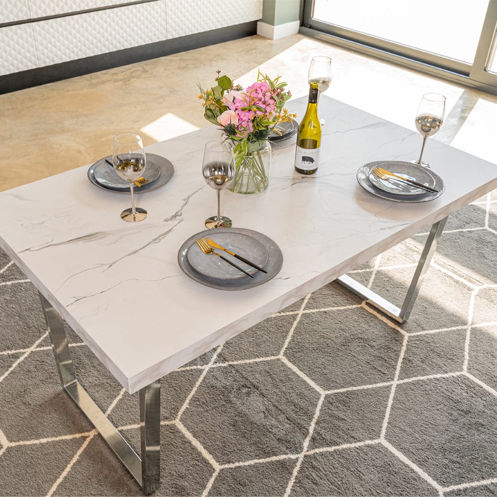 White tile top kitchen store table and chairs