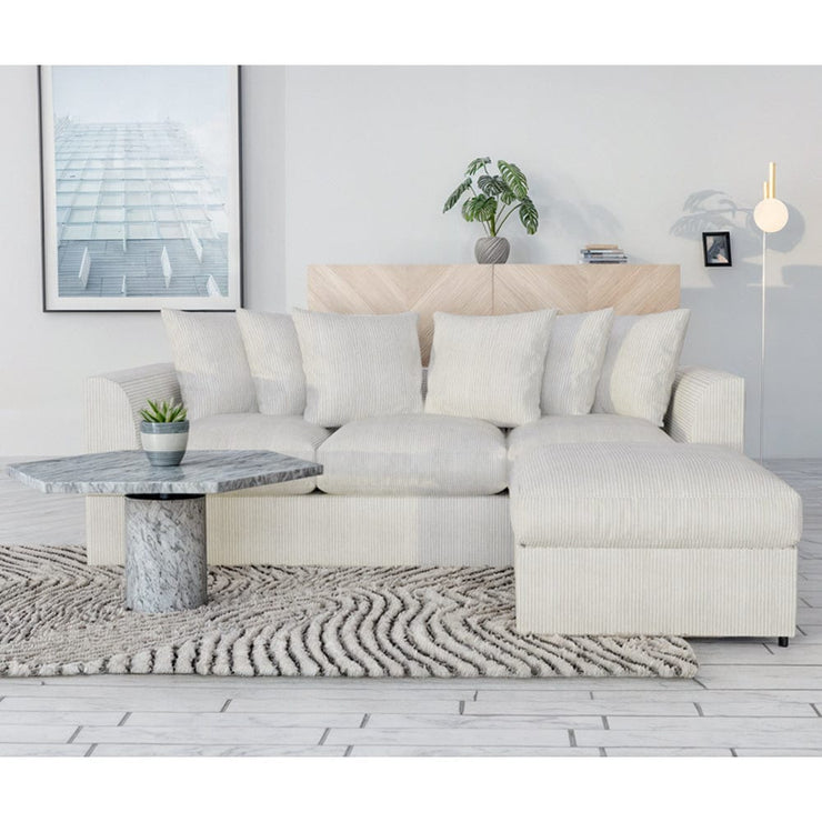 Finley Corduroy 3 Seater Sofa with Ottoman