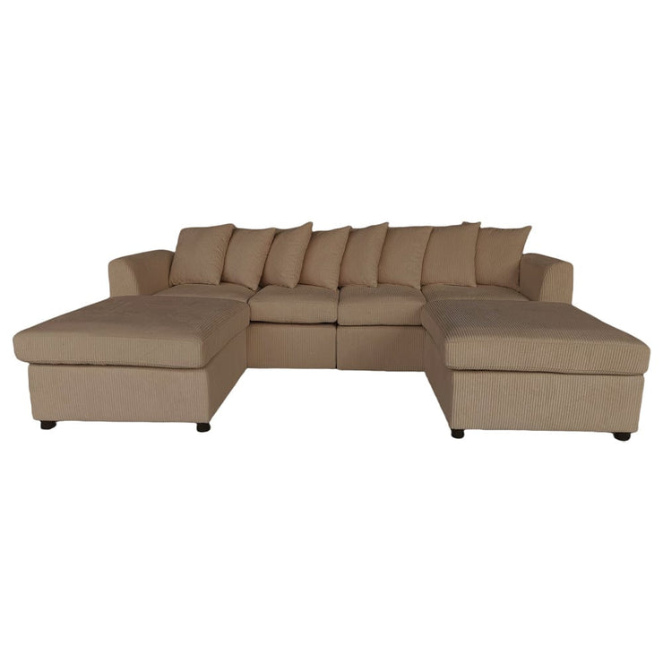 Finley Corduroy 4 Seater Sofa with 2 Footstools