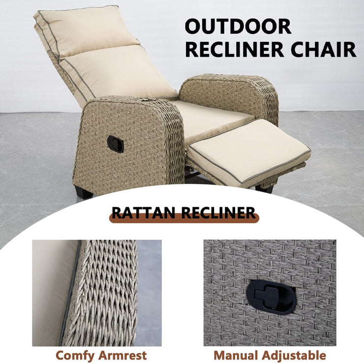 Outdoor Furniture Rattan Recliner Armchair