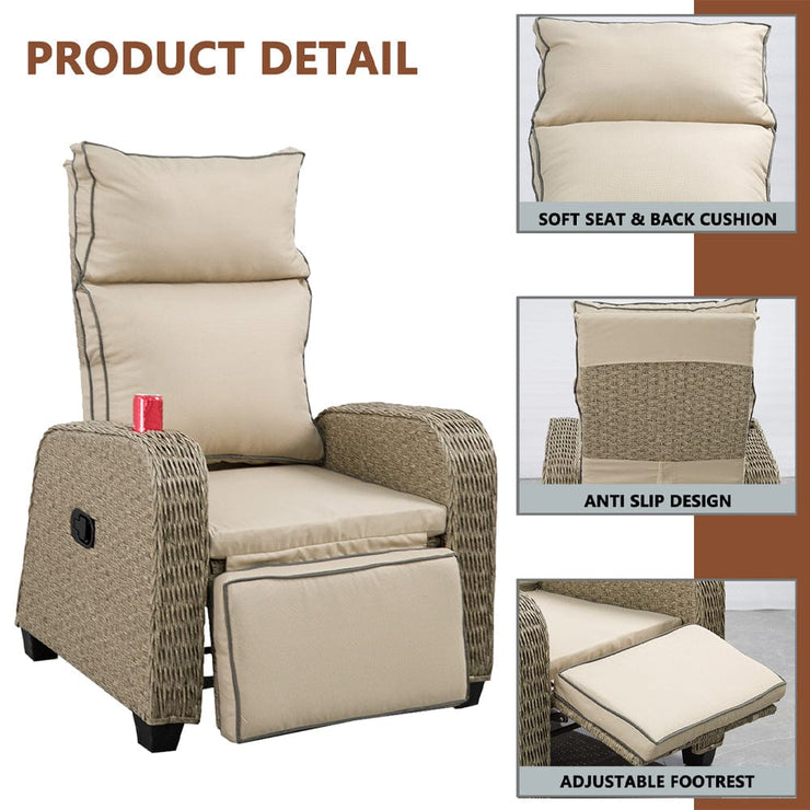 Outdoor Furniture Rattan Recliner Armchair