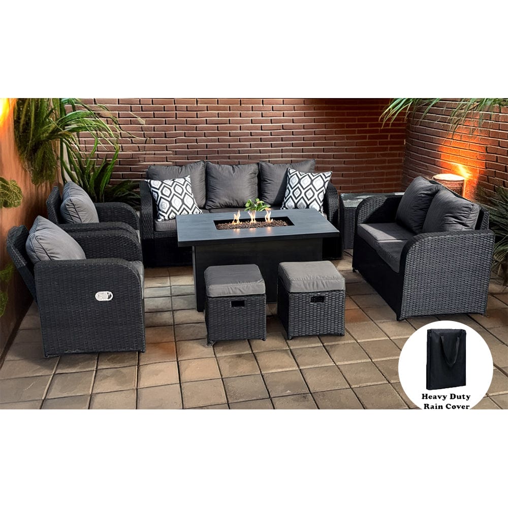 9 seater wicker rattan sofa set coffee table ottoman outdoor garden furniture sale