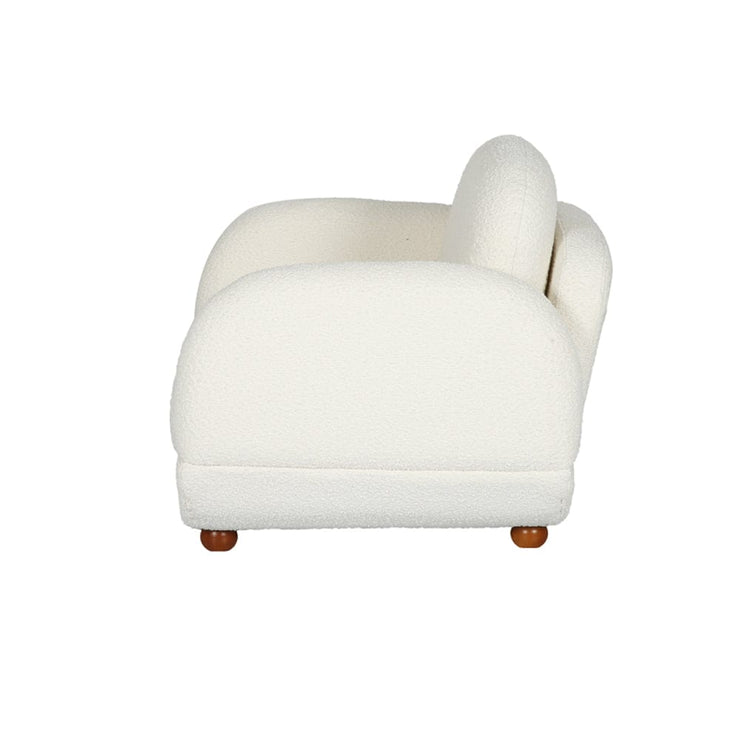 Luca Boucle Single Sofa With Wooden Leg