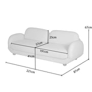 Luca Boucle 3 Seater Sofa With Wooden Leg
