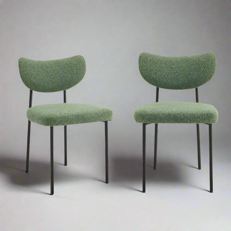 Set Of 2 Luca Designer Upholstered Boucle Dining Chair