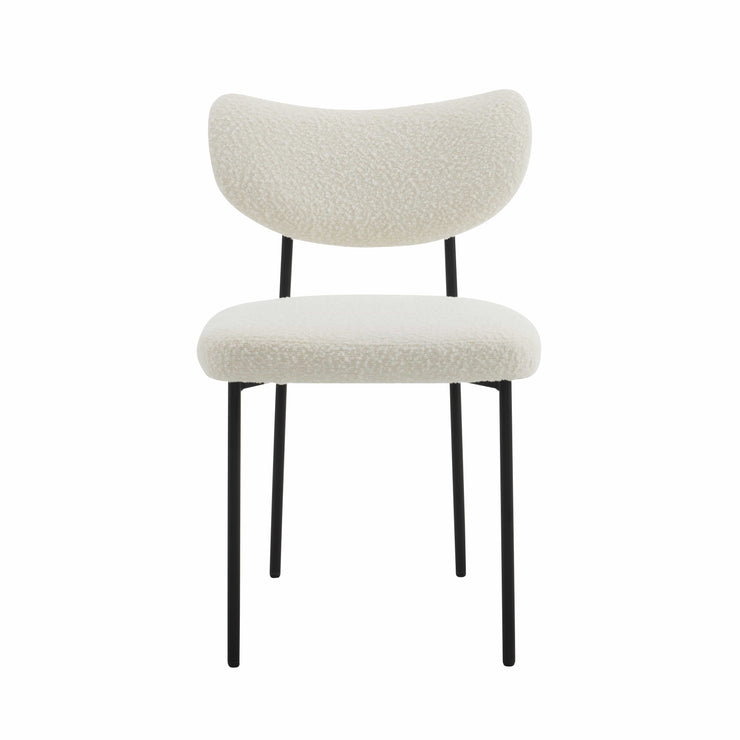 Set Of 2 Luca Designer Upholstered Boucle Dining Chair