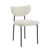 Set Of 2 Luca Designer Upholstered Boucle Dining Chair