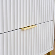 Mercury Ridged 6 Drawers Chest Beside Storage Cabinet In White
