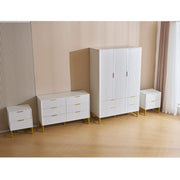 Mercury Ridged 4 Piece  Bedroom Set Wardrobe Chest