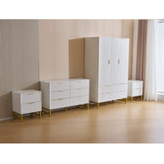 Mercury Ridged 4 Piece  Bedroom Set Wardrobe Chest