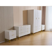 Mercury Ridged 4 Piece  Bedroom Set Wardrobe Chest