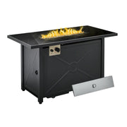 Outdoor Propane Gas Fire Pit Table With Rain Cover