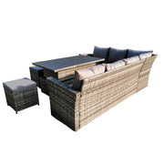 Rosen 9 Seater Rattan Garden Dining Set With Aluminium Lift-Up Table