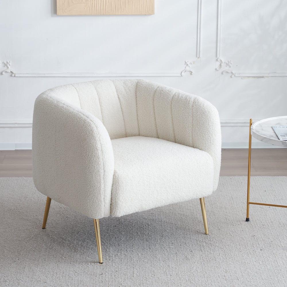 Boucle white store chair