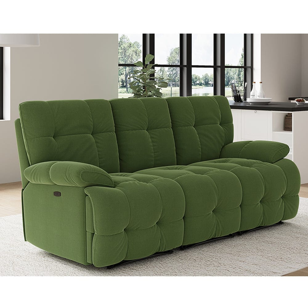 Sleek Velvet 3 Seater Recliner Sofa Manual Or Electric Option