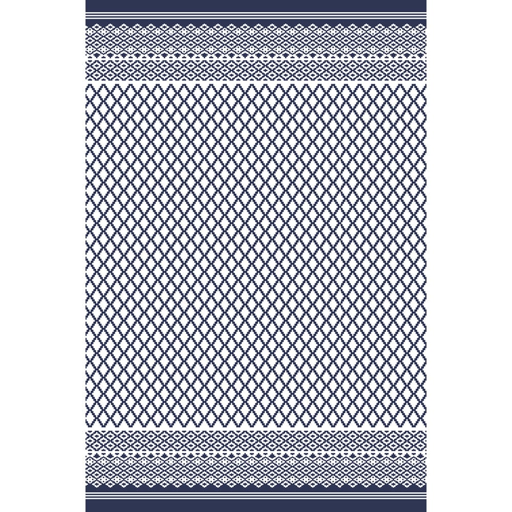 Summerfushion Outdoor Garden Waterproof Reversible Rectangle Rug in Blue and White