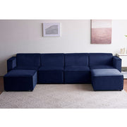 Tessa Modular 4 Seater Sofa with 2 Ottomans