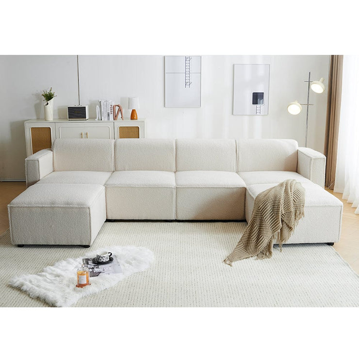 Tessa Modular 4 Seater Sofa with 2 Ottomans