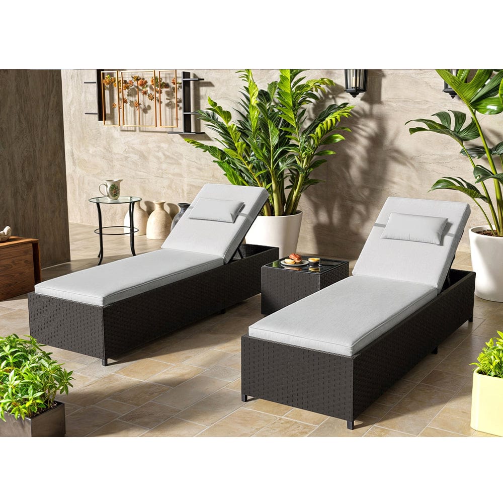 Vancouver Rattan Sun Lounger Set