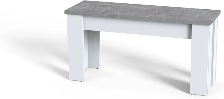 Orsa Rectangle Concrete Effect Grey Dining Bench