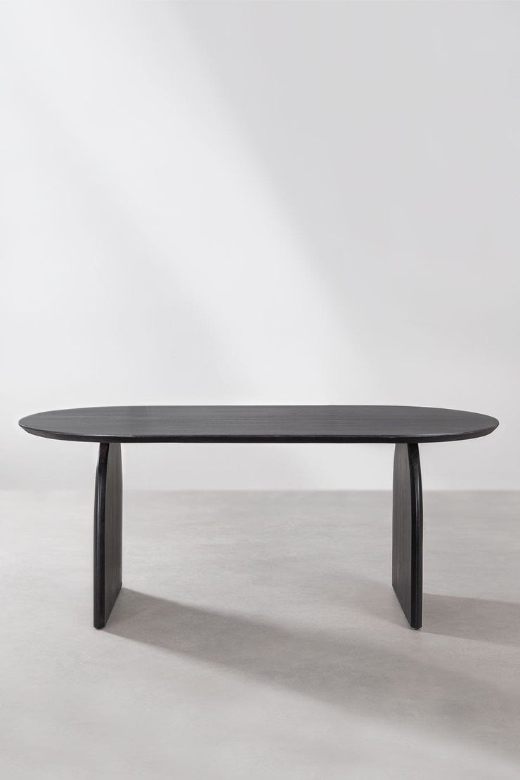 Belluno Oak Or Black 4-6 Seater 200cm Oval Dining Table