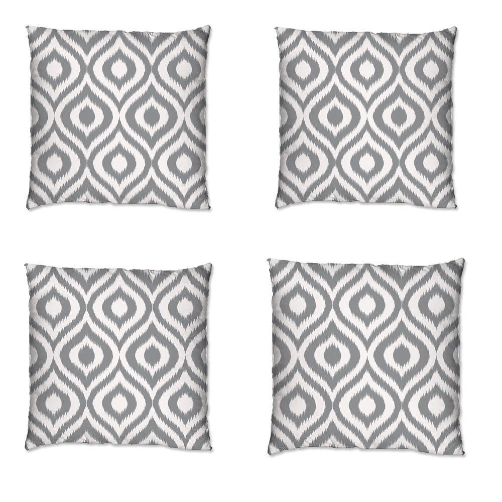 Ashcraft 4 Piece Waterproof Outdoor Scatter Cushions in Grey Pattern