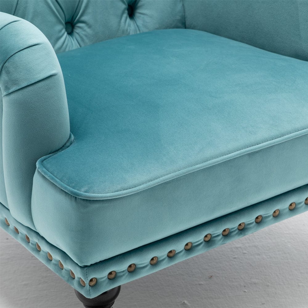 Light blue chair and outlet ottoman