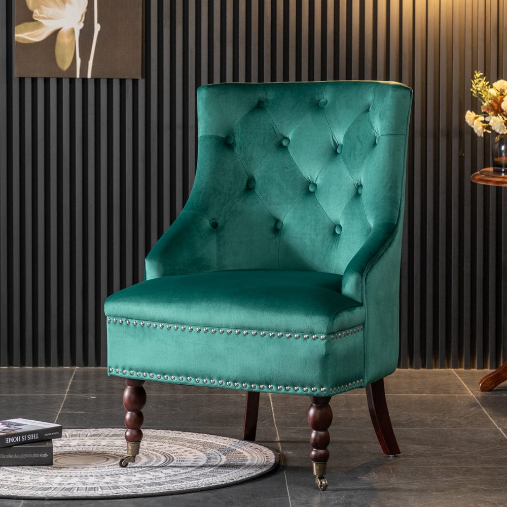 Teal green shop accent chair