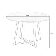 Belluno Industrial Style 120cm Round Dining Table With Hairpin Legs