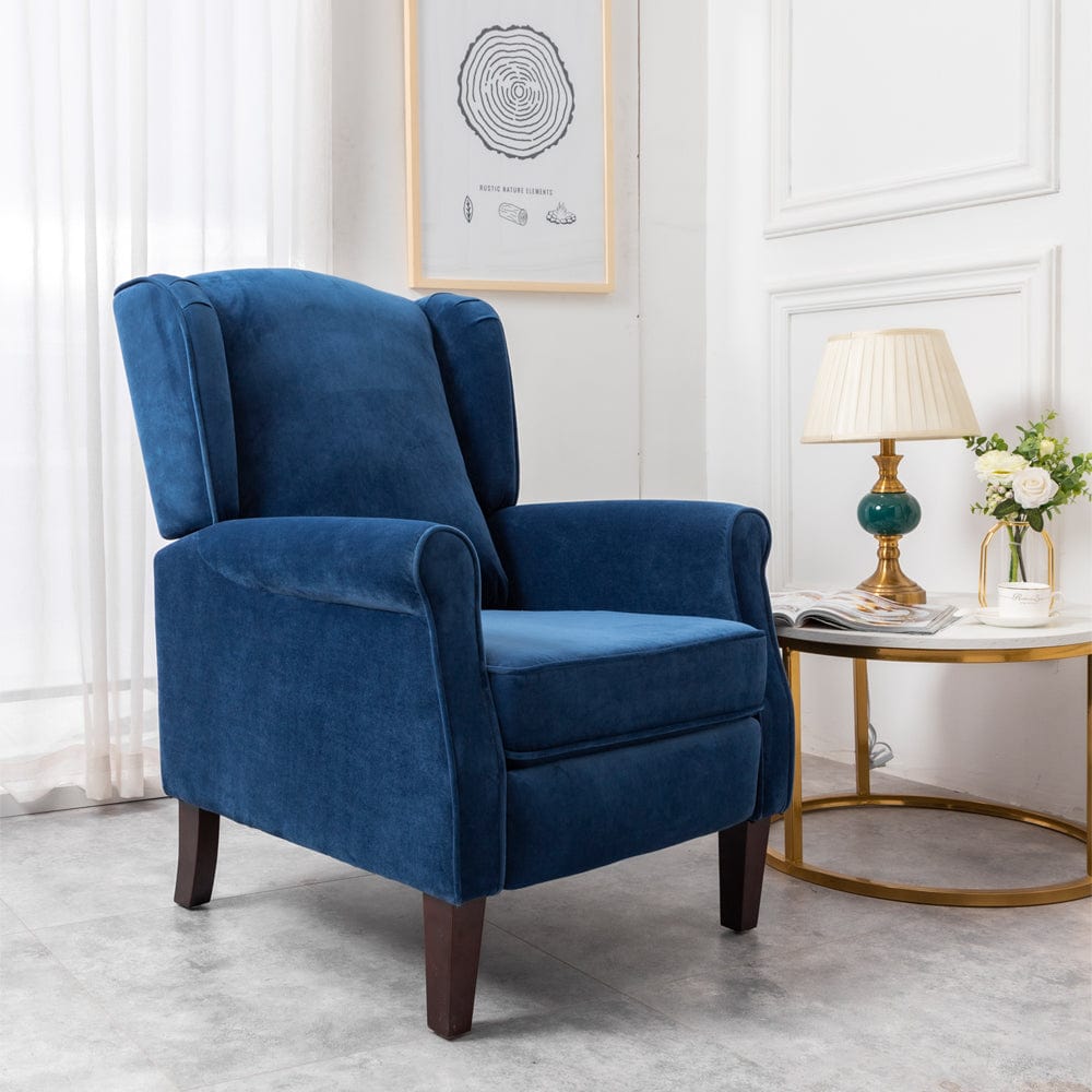 Navy velvet 2025 recliner chair