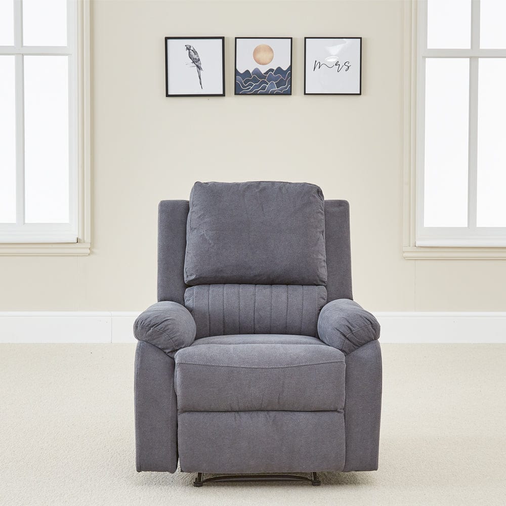 Gray shop cloth recliner