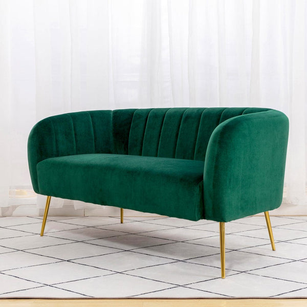 Green 2 seater deals couch