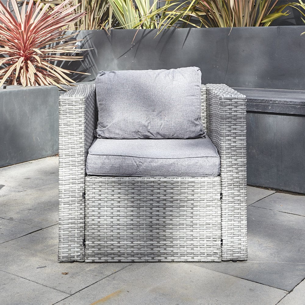 Vancouver 5 Seater Rattan Garden Furniture Set In Grey